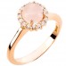 Δαχτυλίδι ροζέτα από ροζ χρυσό Κ14 με ορυκτό χαλαζία